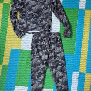 Lands' End Kids Gray Camo Pajama Set